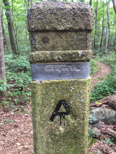 Julie's first Appalachian Trail signpost. Love it.