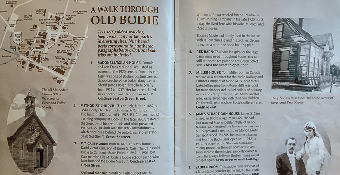 A small sample of the self-guided tour book for Bodie. It's chock full of info and well worth the $2 fee.