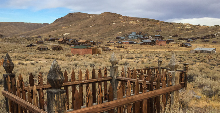 A view of Bodie from the town cemetery.