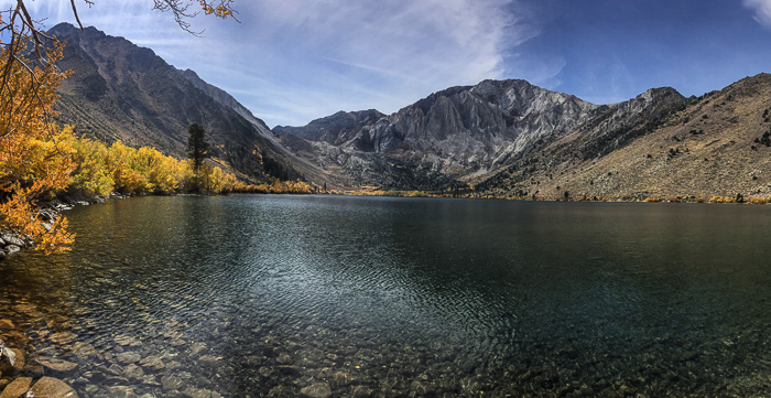 Convict Lake with Laurel Mountain in the distance.