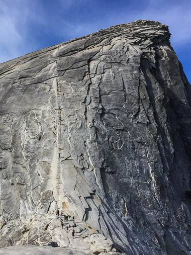 The cables leading to the top of Half Dome