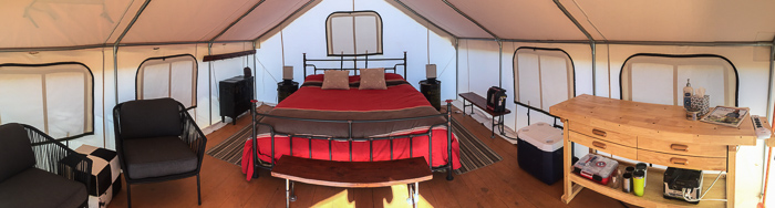Inside one of the tents. What more could you ask for?
